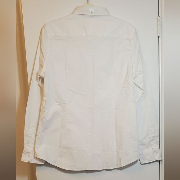Large Uniqlo White Button-down Long Sleeve Collar Dress Shirt - Picture 3 of 7